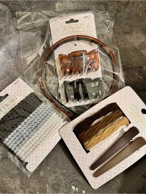 $15 for sets of 3D'Bello Assorted Hair Accessory Set - Brown, Black, Tan, Silver